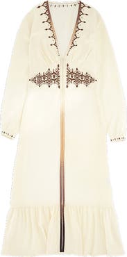 Fortela Ada Embroidered Silk Creponne Dress