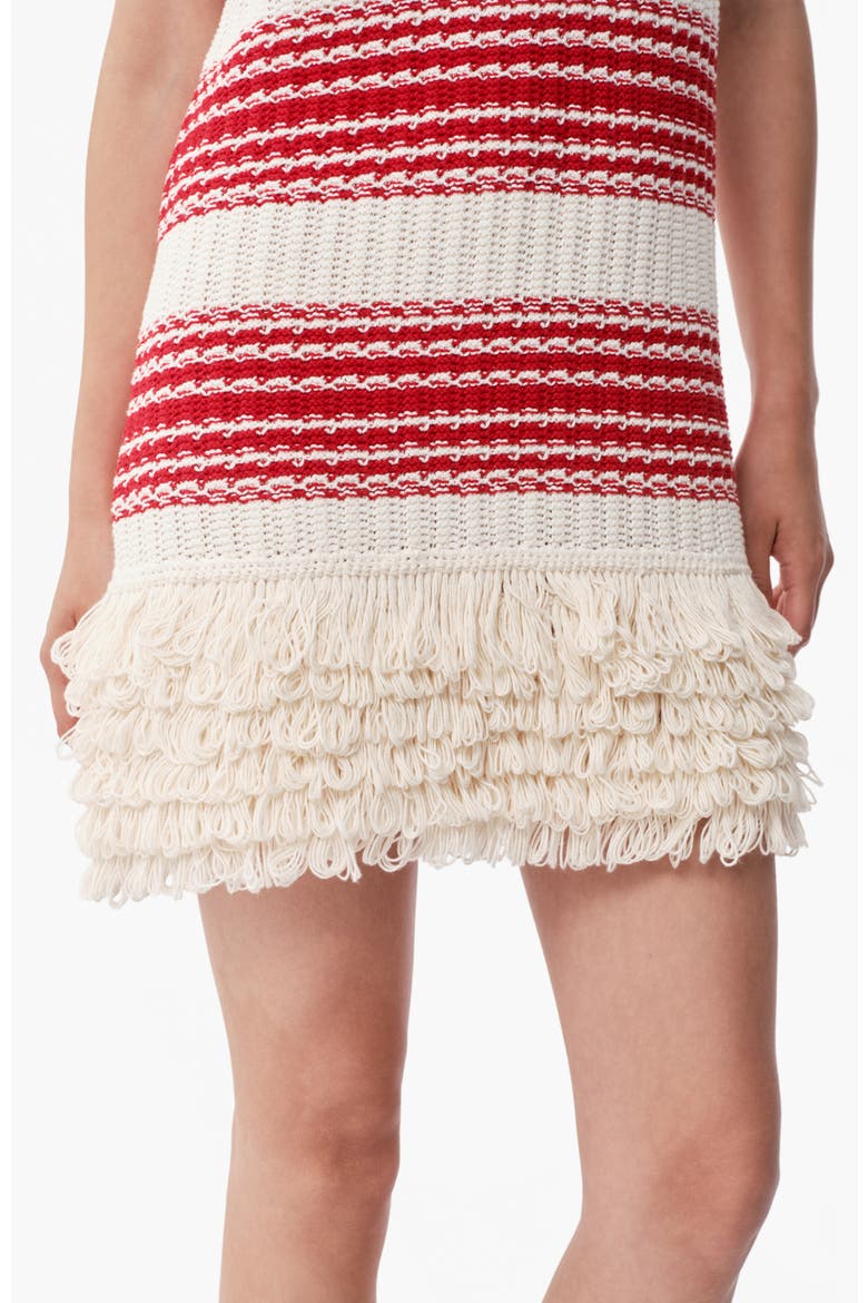 Moray Mock Neck Knitted Cotton Mini Dress, Alternate, color, Red/White