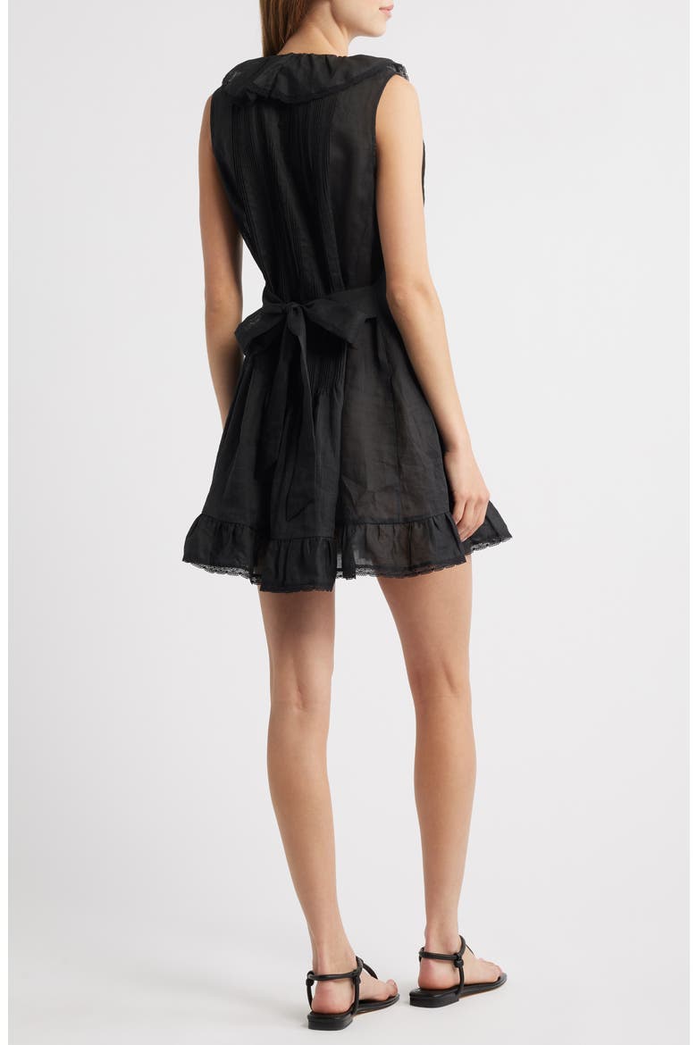 Henrietta Ruffle Sleeveless Minidress, Alternate, color, BLACK