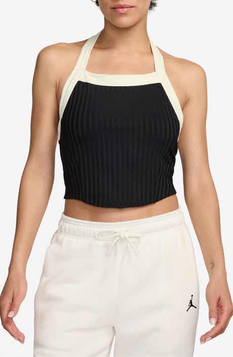 Jordan Flight Poolside Rib Crop Halter Top