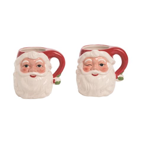 Dolomite Vintage Santa Mug Set of 2 Ceramic Drinkware Christmas