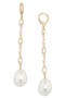 Crystal & Faux Pearl Linear Drop Earrings