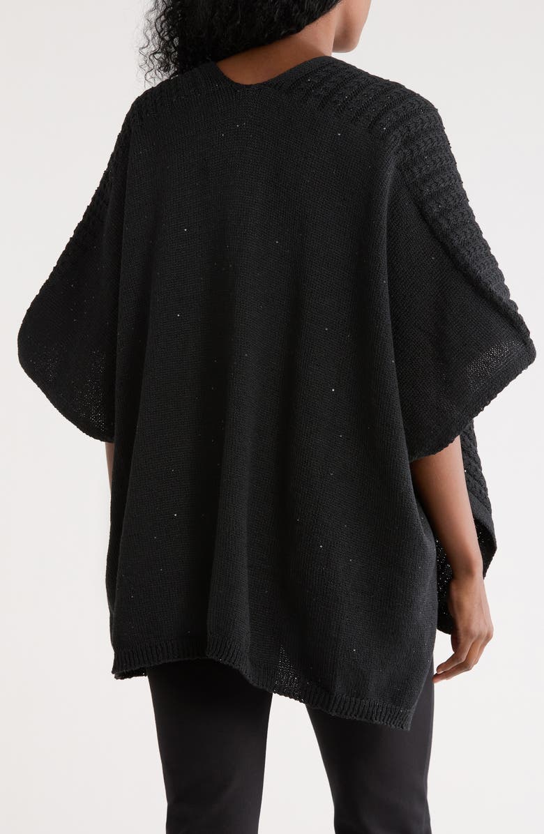 Vince Camuto Shine Knit Topper, Alternate, color, Black