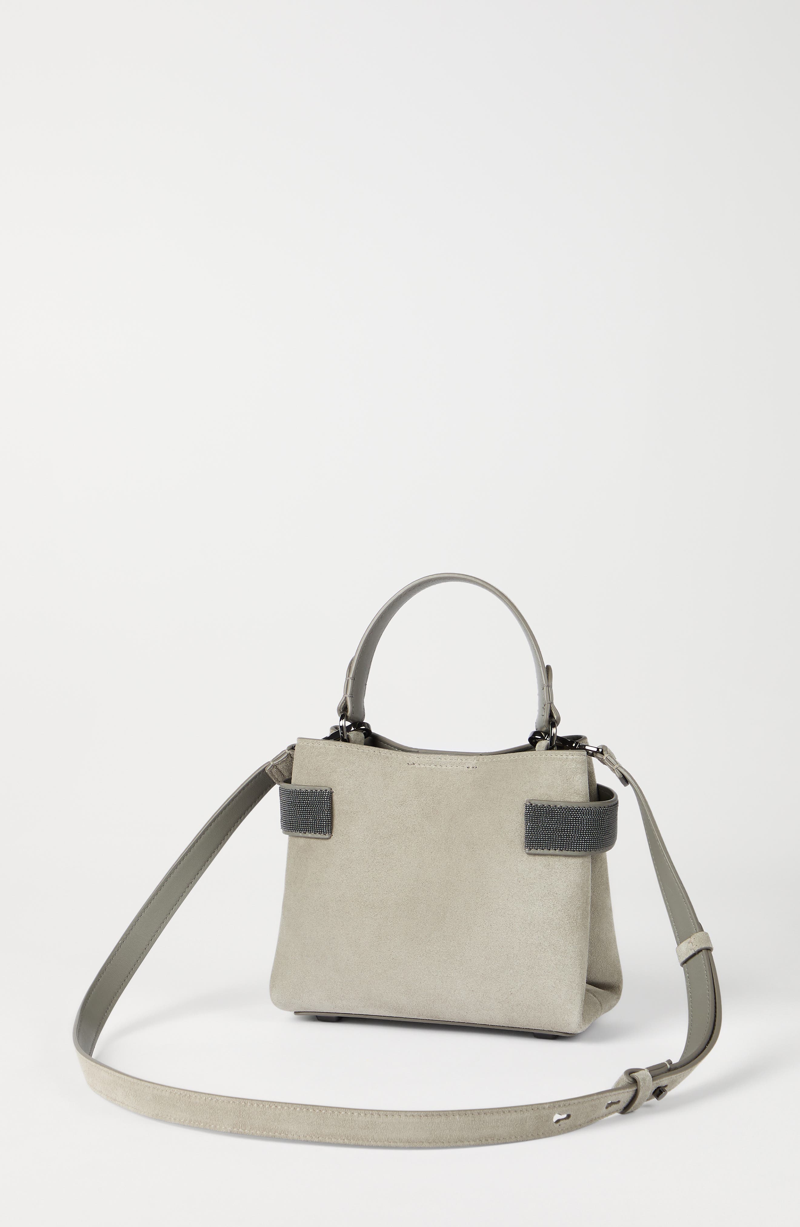 Brunello Cucinelli Small Top-Handle Essence bag, Alternate, color, Khaki