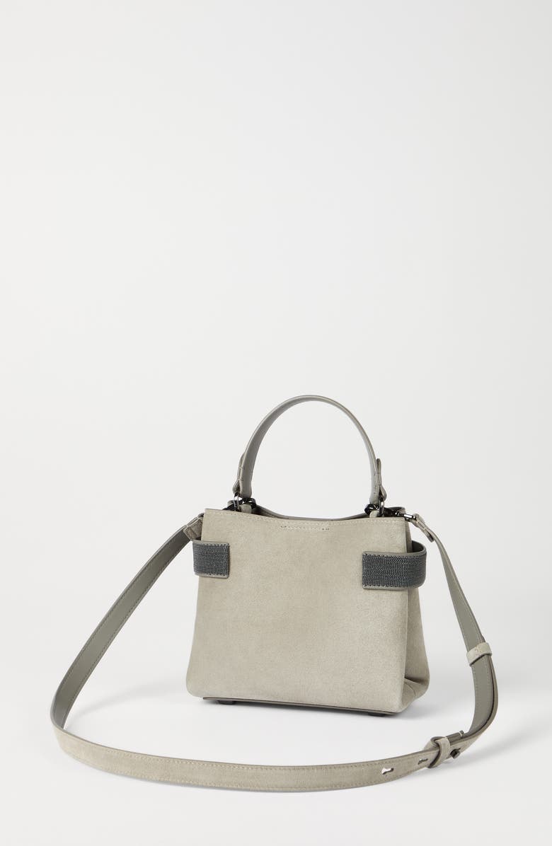 Brunello Cucinelli Small Top-Handle Essence bag, Alternate, color, Khaki