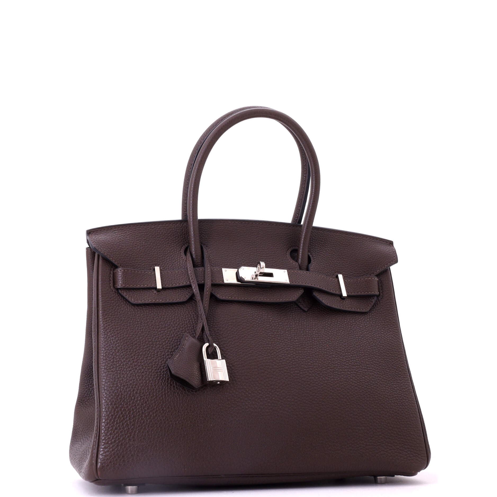 Pre-Owned Hermes Birkin Handbag Brown Togo with Palladium Hardware 30, Alternate, color, Chocolat