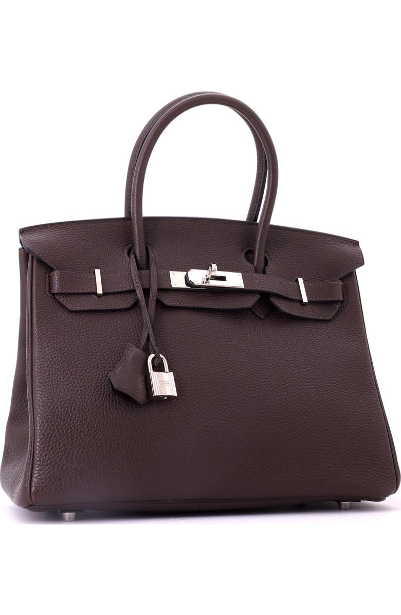 Pre-Owned Hermes Birkin Handbag Brown Togo with Palladium Hardware 30, Alternate, color, Chocolat
