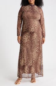AREA STARS Leopard Jersey Dress