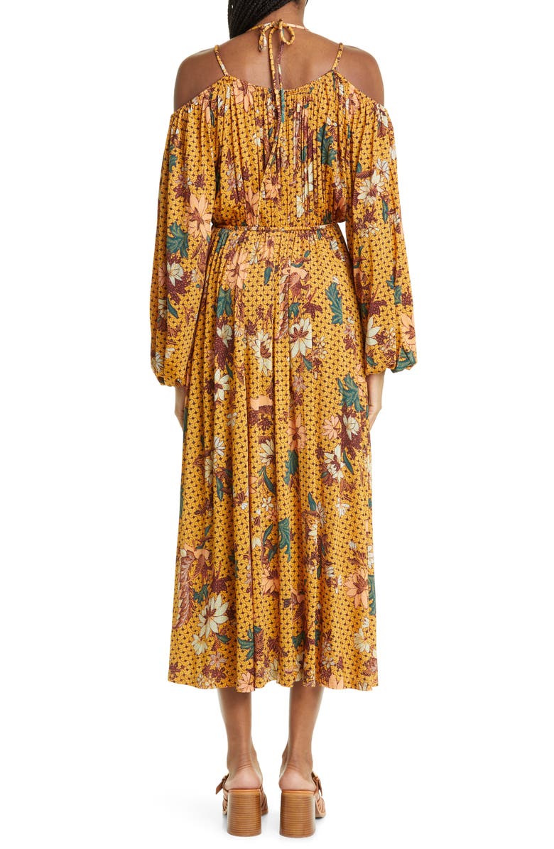 Ulla Johnson Noemi Cold Shoulder Long Sleeve Maxi Dress, Alternate, color,