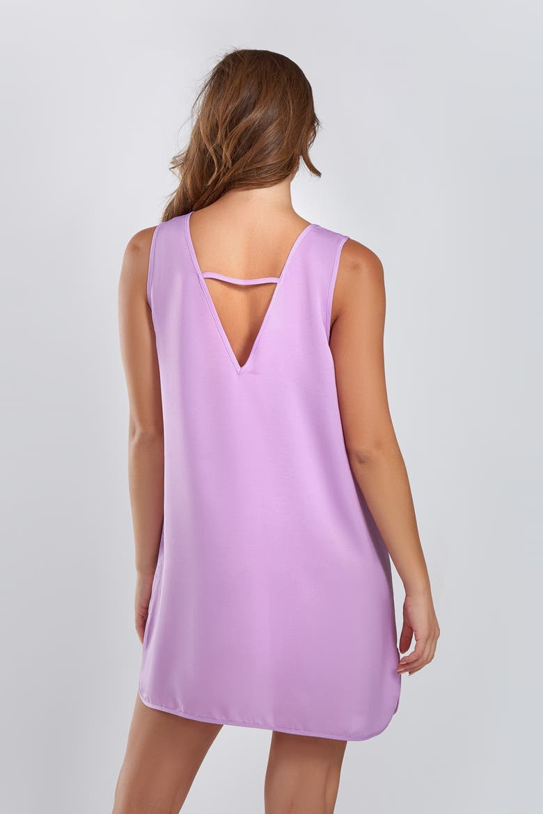 Satin Sleeveless Dress with Pockets, Alternate, color, Purple
