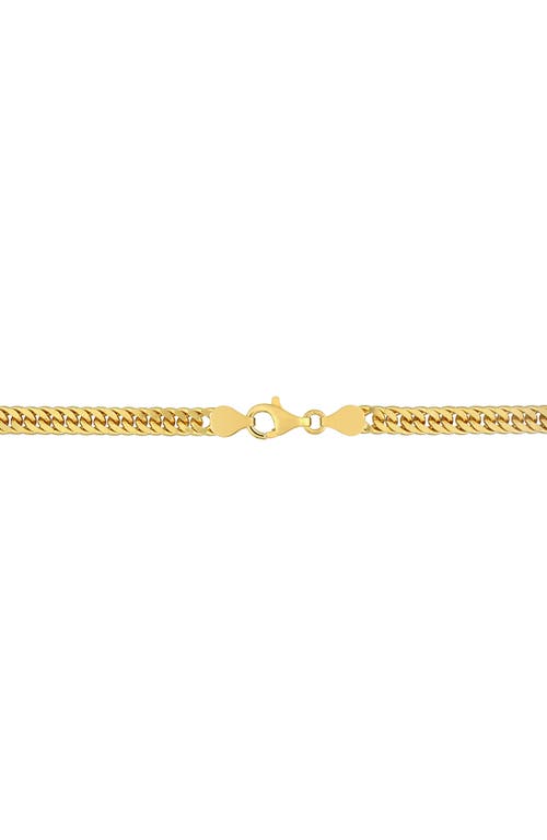 Delmar 5.5mm Double Curb Link Chain Necklace & Bracelet Set In Yellow