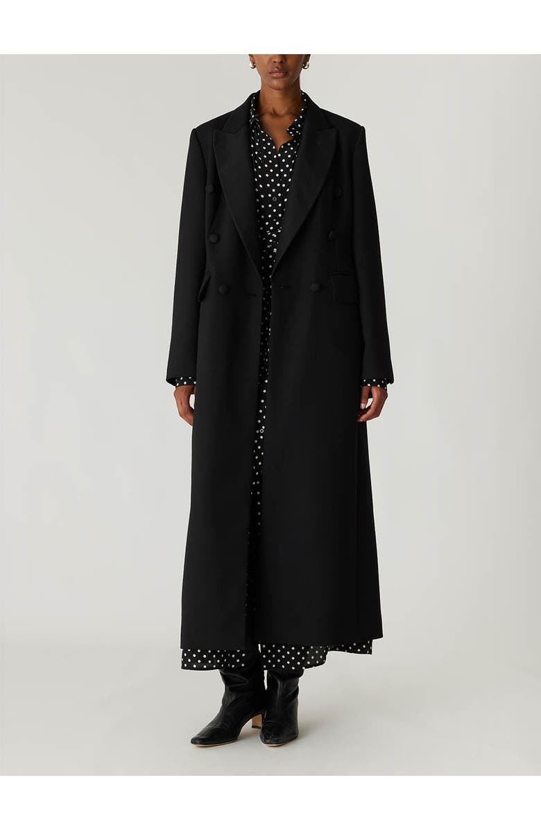 Rebecca Taylor Refined Suiting Crombie Coat, Main, color, Black