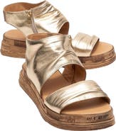 Forever & Always Shoes Lunas Leather Side-Zip Flat Heel Sandal
