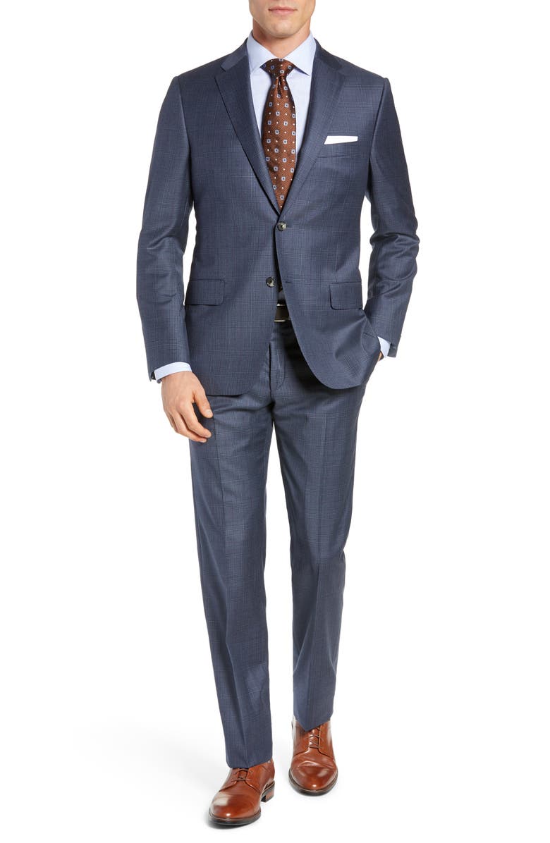 Hickey Freeman Classic Fit Plaid Wool Suit, Main, color,