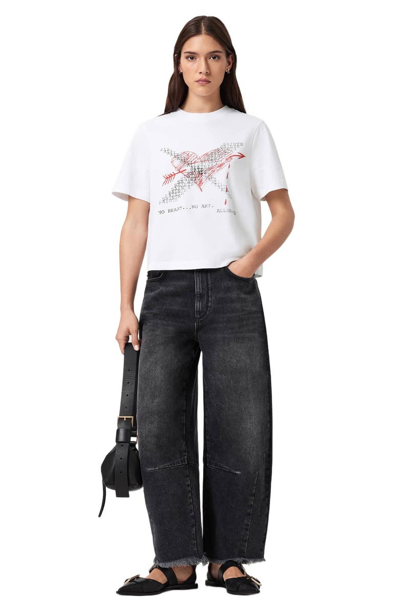 AllSaints Heartache Lisa Cotton Graphic T-Shirt, Alternate, color, White