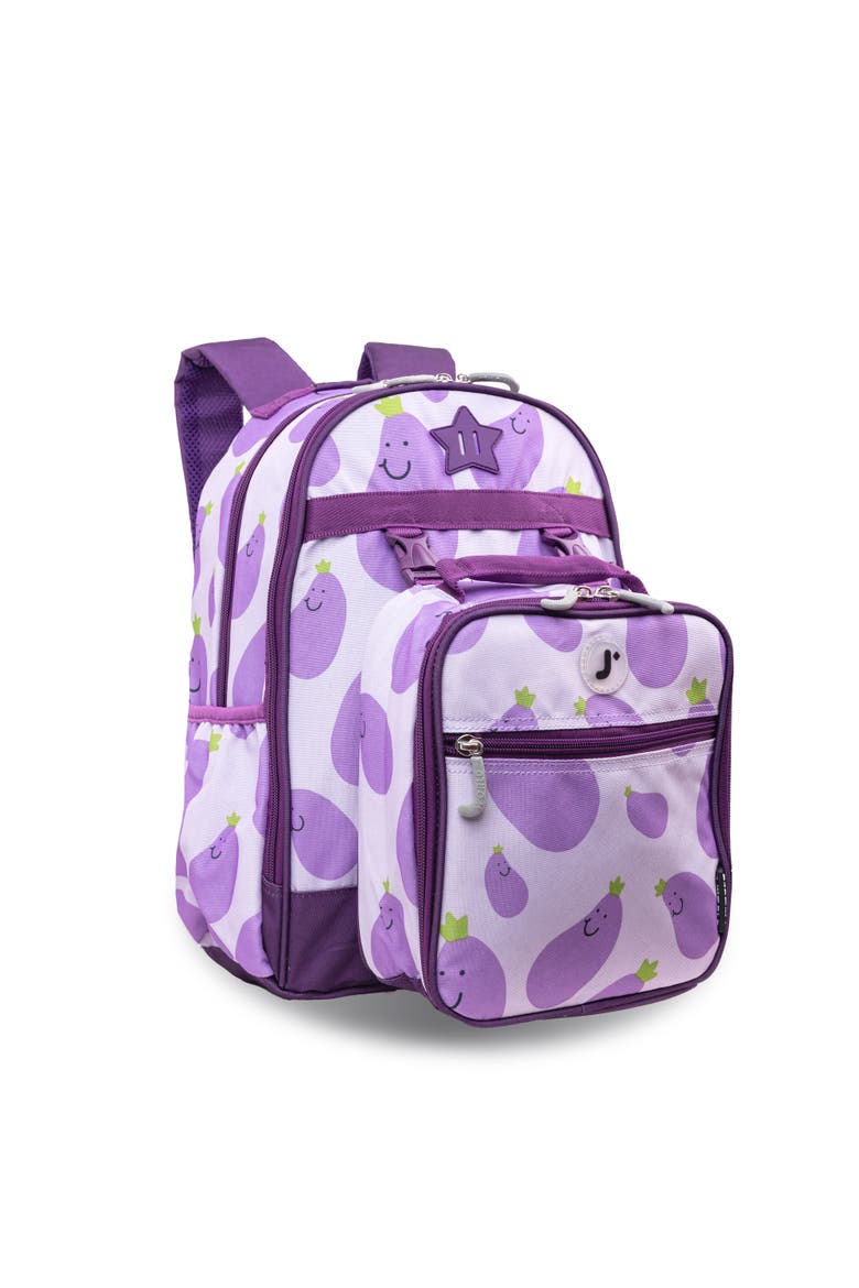 Duet Kids 16" Backpack With Detachable Lunch Box For School, Main, color, MR EGGPLANT