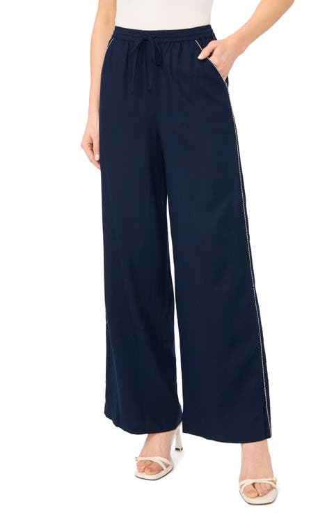 Contrast Trim Crop Pants