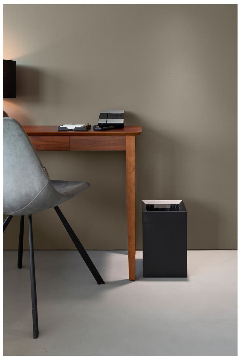 Short Trash Can, Alternate, color, BLACK
