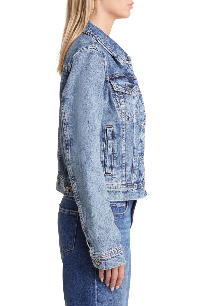 We the Free Rumors Denim Jacket, Alternate, color, LIGHT INDIGO