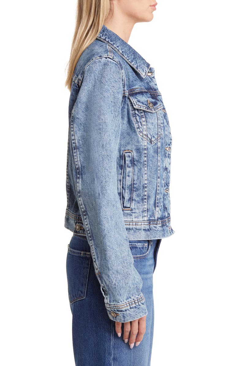 Free People We the Free Rumors Denim Jacket, Alternate, color, Light Indigo