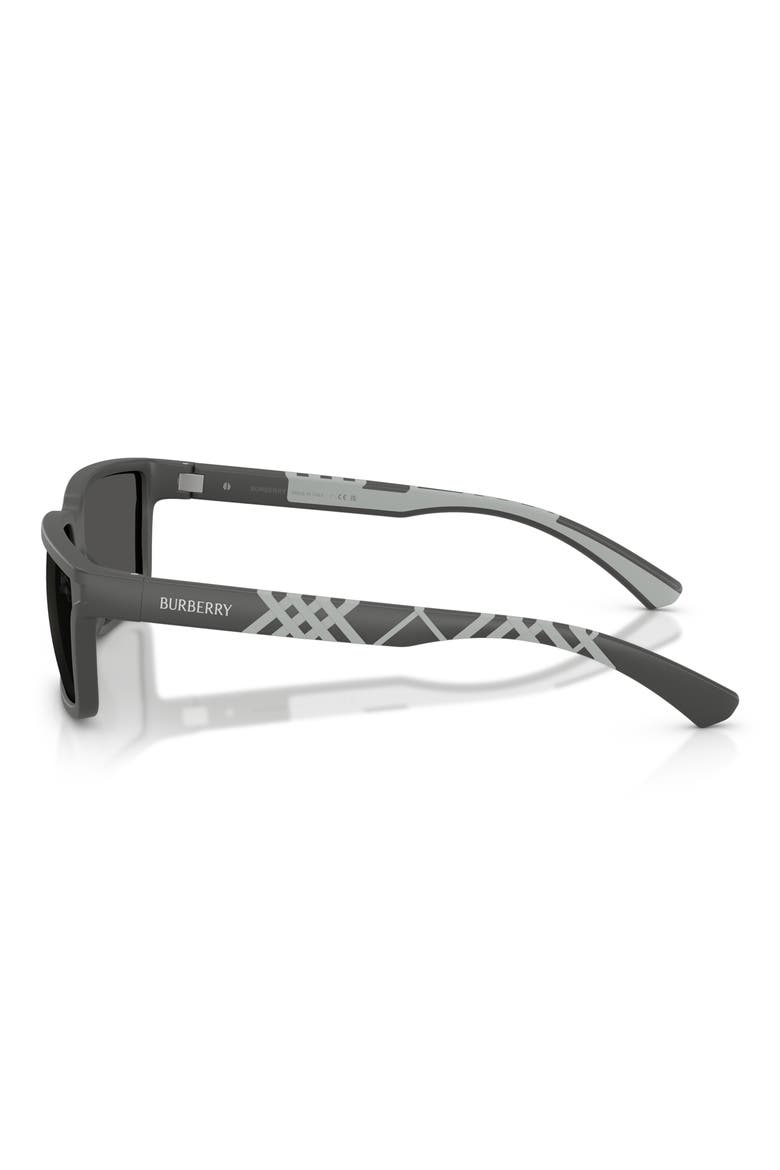 61mm Rectangle Sunglasses, Alternate, color, MATTE GREY / DARK GREY