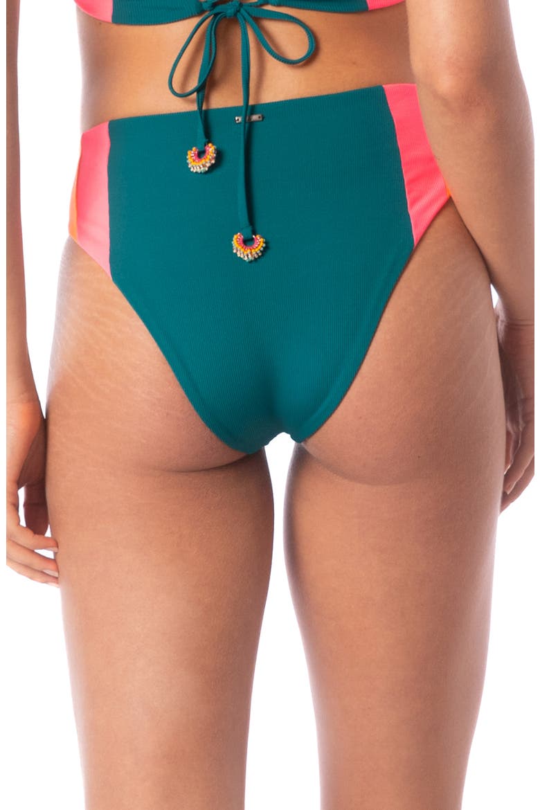 Verdant Breeze Wanderer Reversible High Waist Bikini Bottoms, Alternate, color, GREEN