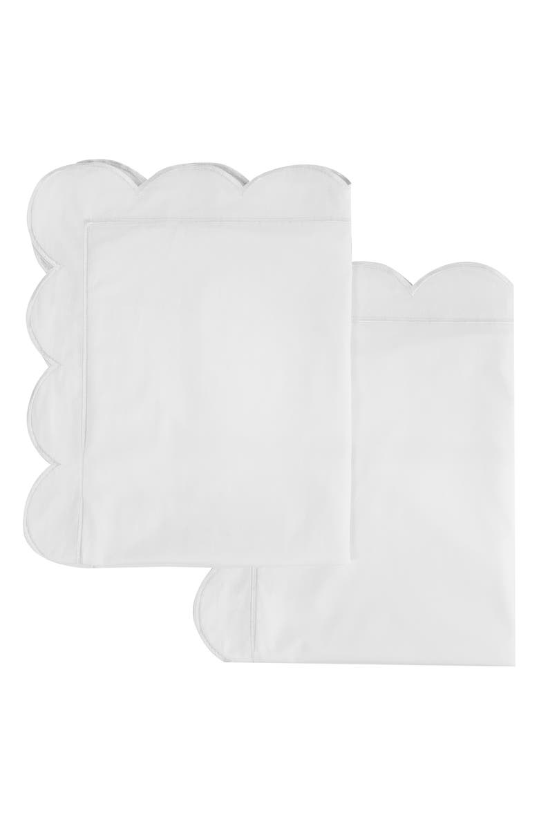 MELANGE HOME Scallop Embroidered Cotton Duvet Set, Alternate, color, White/ White