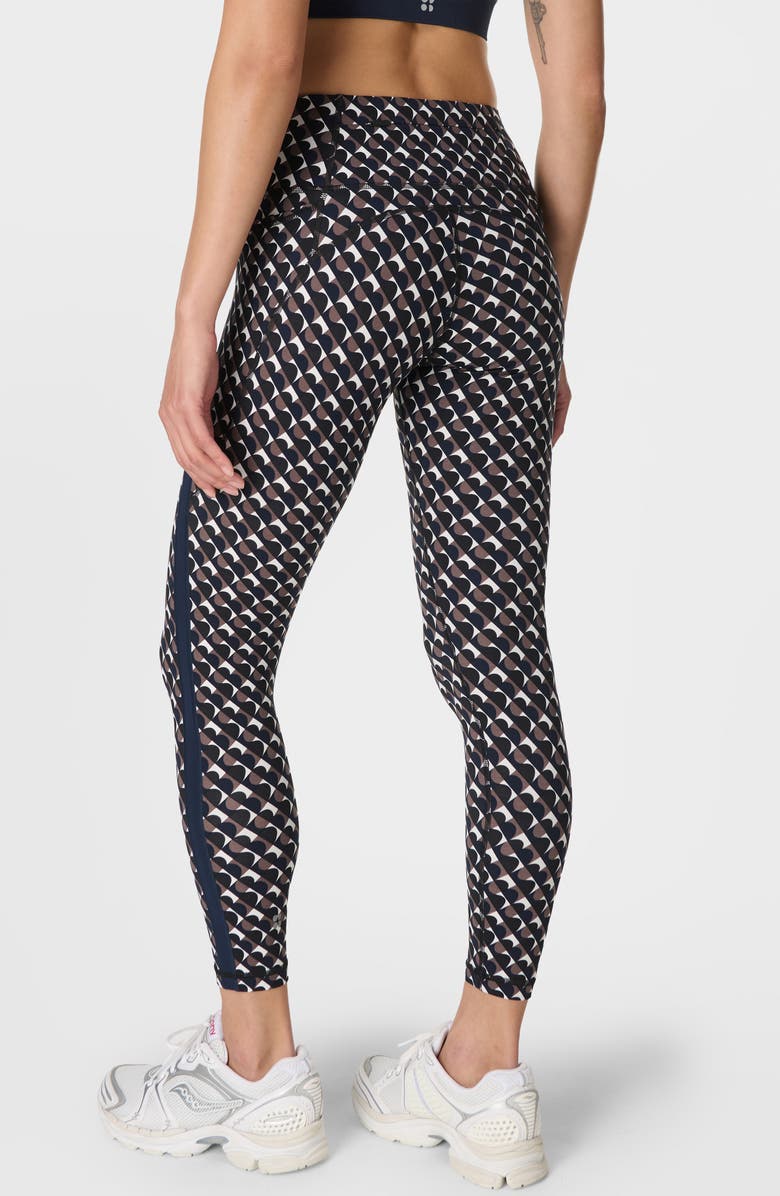 Sweaty Betty Geo Print Side Stripe Leggings, Alternate, color, Black Bauhaus Print