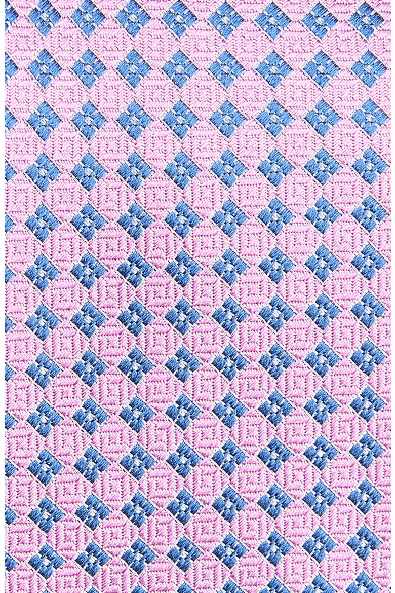 Neat Diamond Silk Jacquard Tie, Alternate, color, PINK