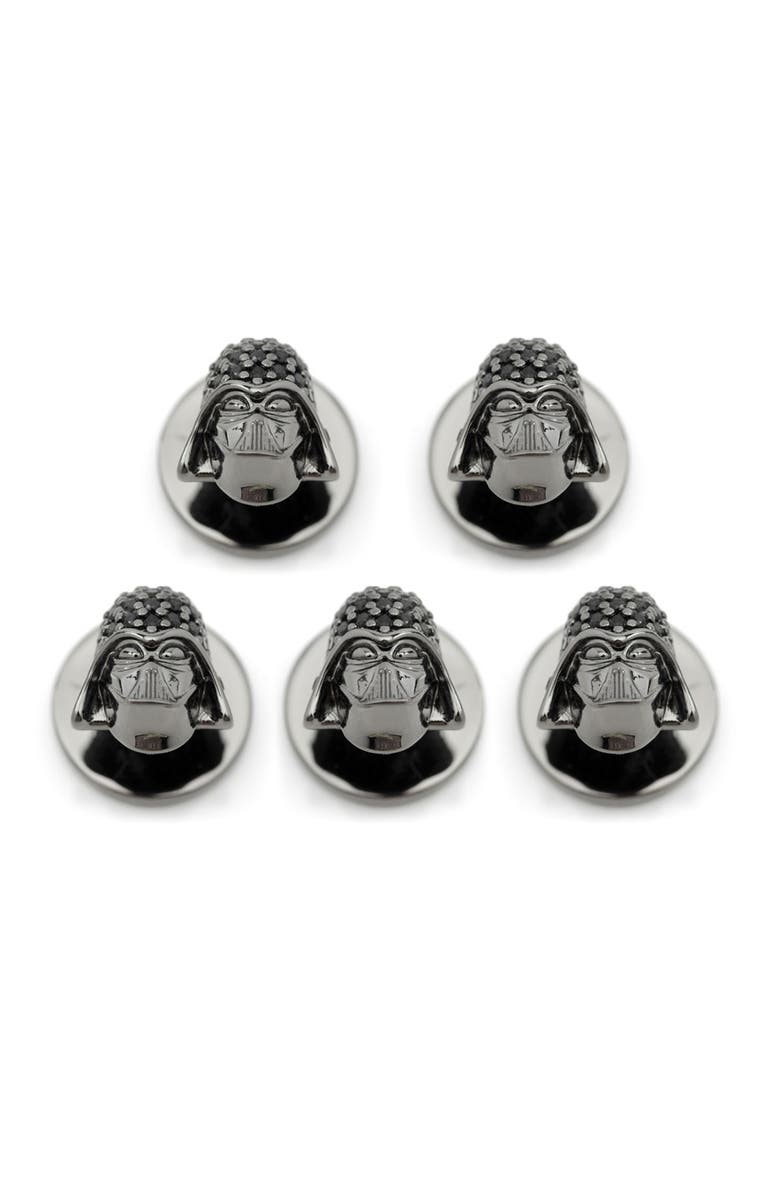 Cufflinks, Inc. Set of 5 Darth Vader Crystal Helmet Shirt Studs, Main, color,
