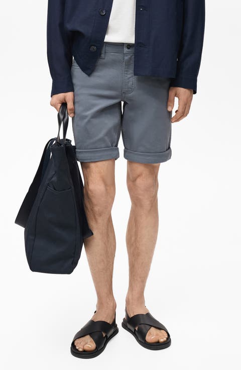 Slim Fit Stretch Cotton Bermuda Chino Shorts