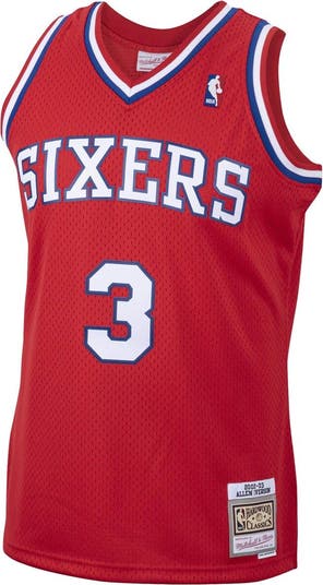 Men's Mitchell & Ness Allen Iverson White Philadelphia 76ers 2001/02 Hardwood Classics Swingman Jersey