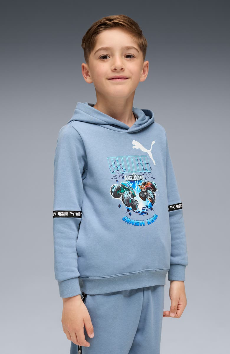 PUMA x Hot Wheels Kids' Cotton Blend Hoodie, Alternate, color, Cool Blue