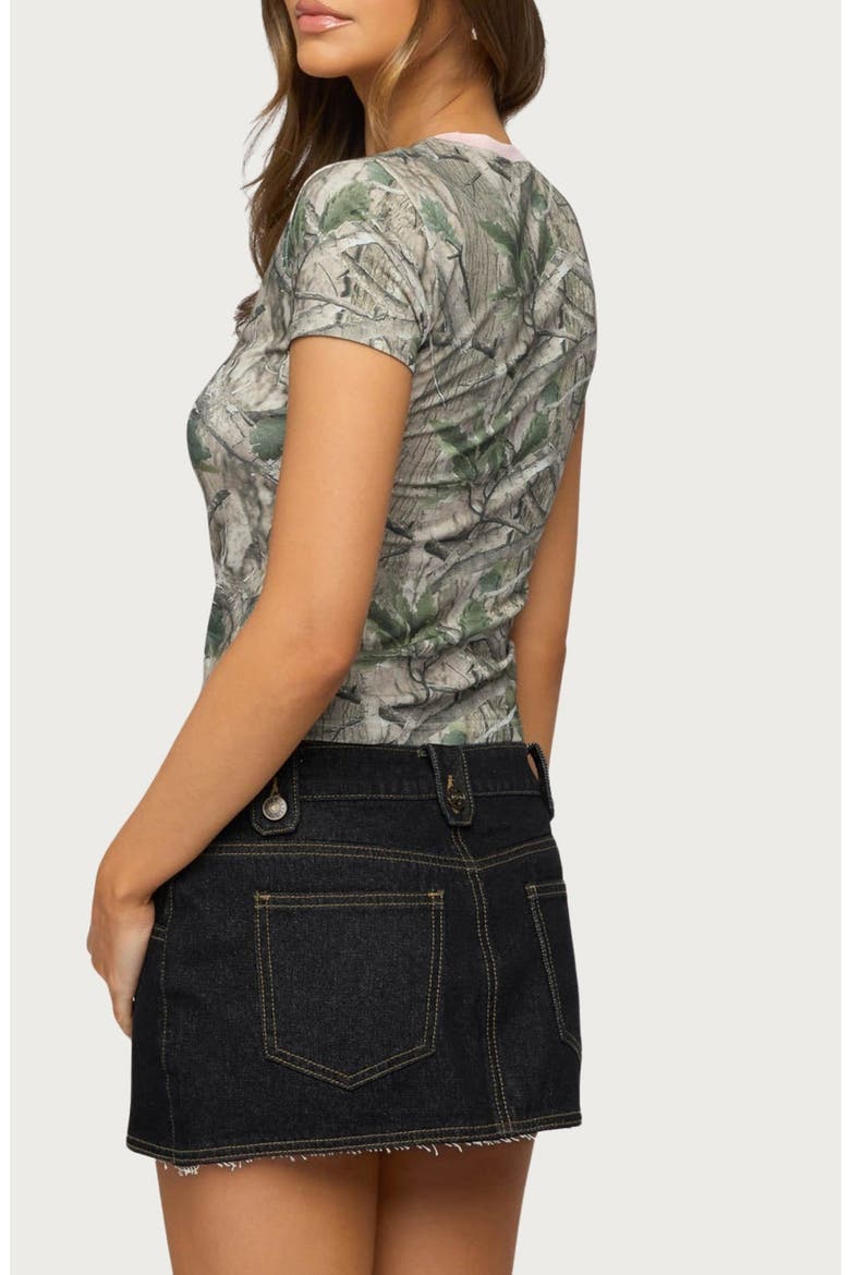 Alaia Contrast Camo T-Shirt, Alternate, color, OLIVE