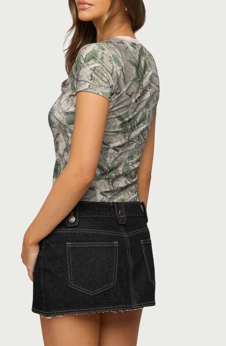 EDIKTED Alaia Contrast Camo T-Shirt, Alternate, color, 