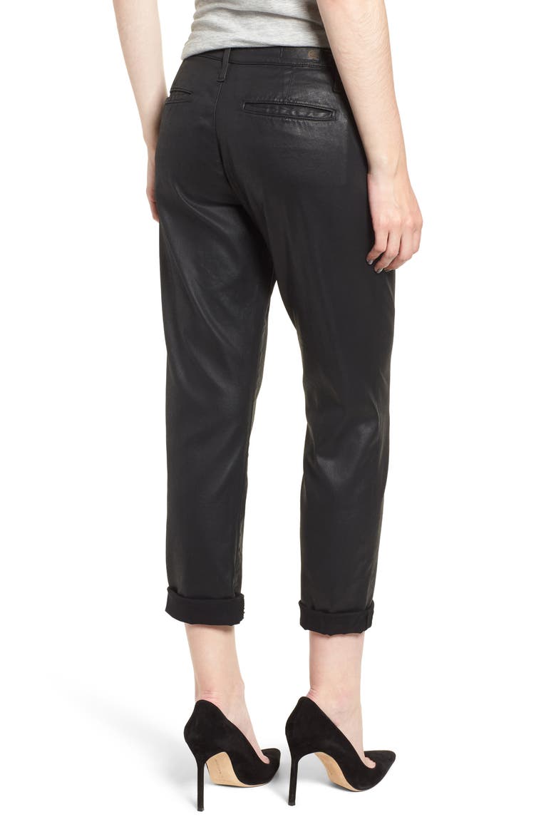 Caden Crop Twill Trousers, Alternate, color, LEATHERETTE LIGHT