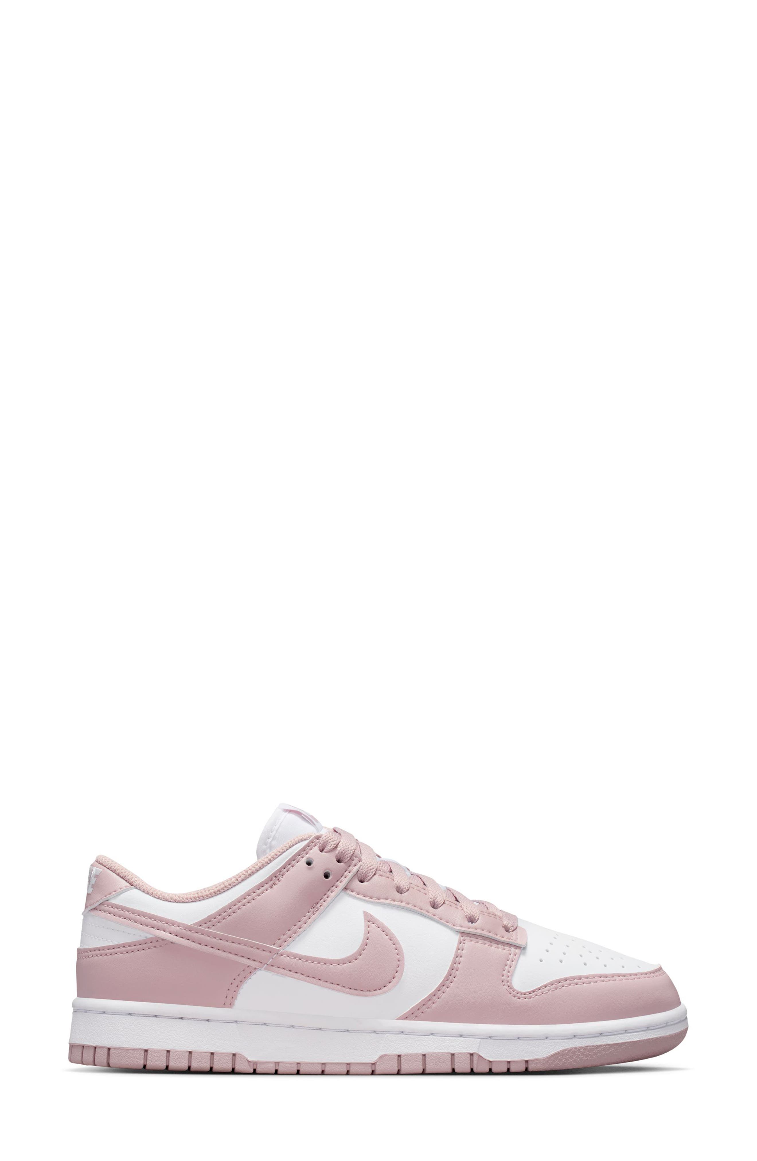 Nike Dunk Low Basketball Sneaker, Alternate, color, White/ Particle Rose/ White