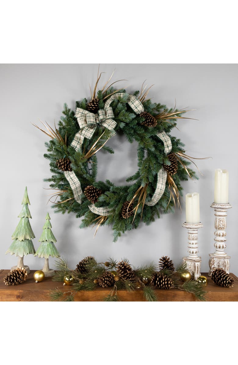 Northlight Real Touch Blue Spruce Artificial Christmas Wreath - 48" - Unlit, Alternate, color, Green