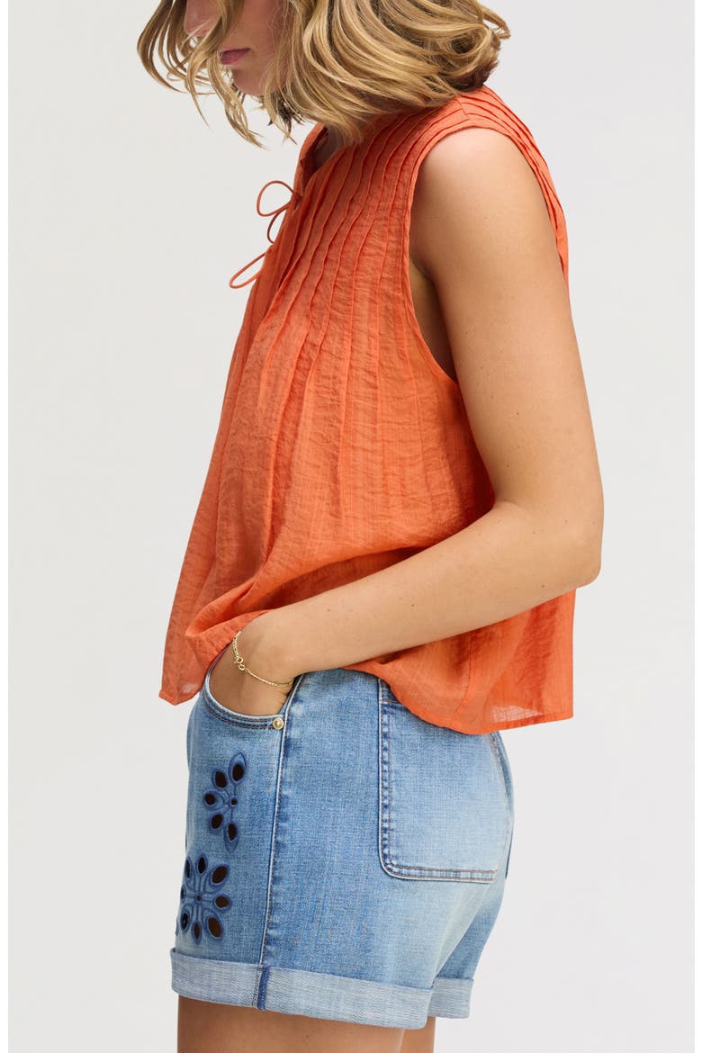 Pintuck Sleeveless Top, Alternate, color, COPPER