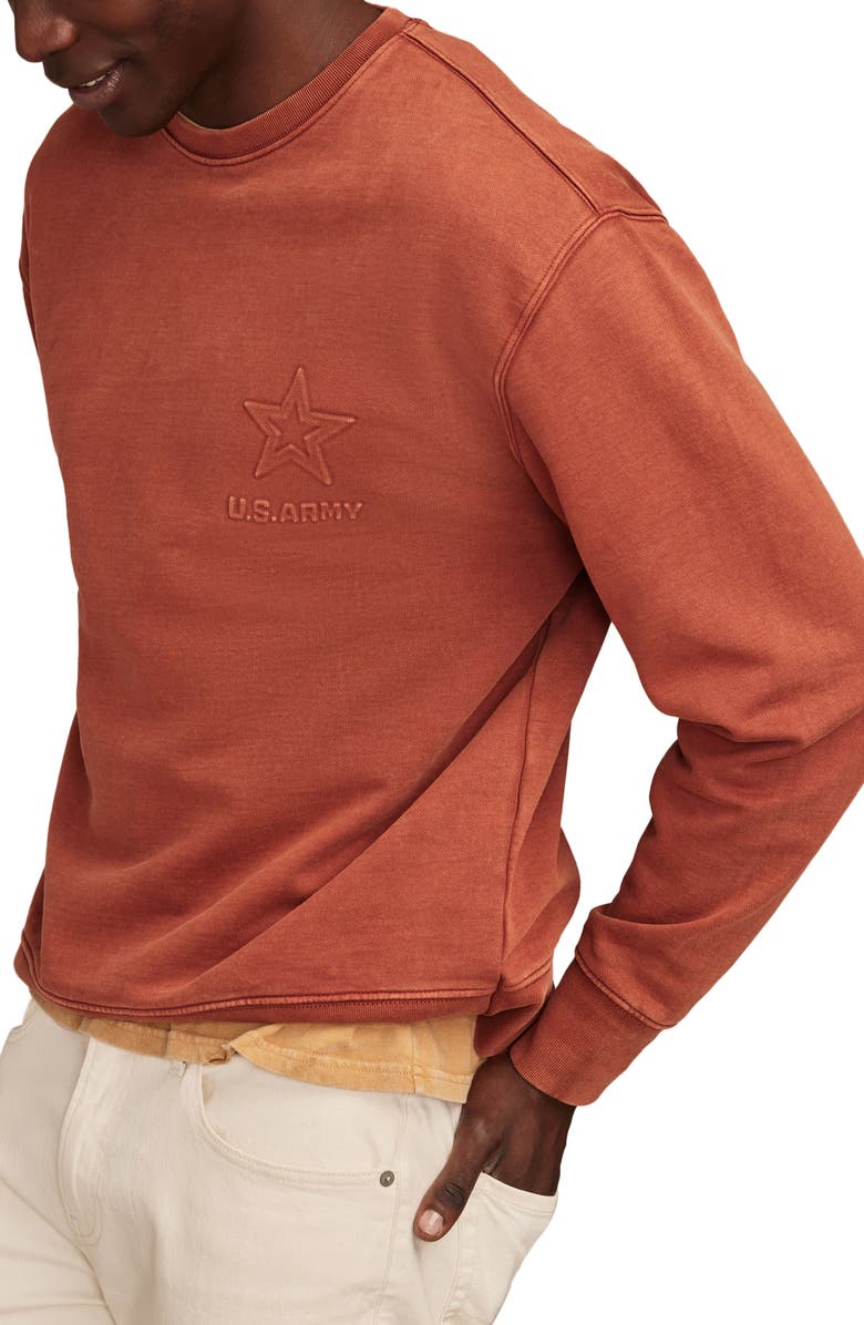 Lucky Brand Army Cotton Logo Sweatshirt, Alternate, color, Burnt Henna