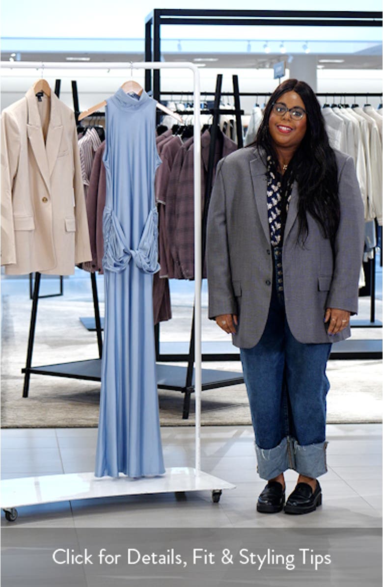 Roya Ruched Twisted Satin Gown, sales video thumbnail