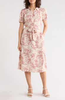 Lucky Brand Short Sleeve Midi Shirtdress