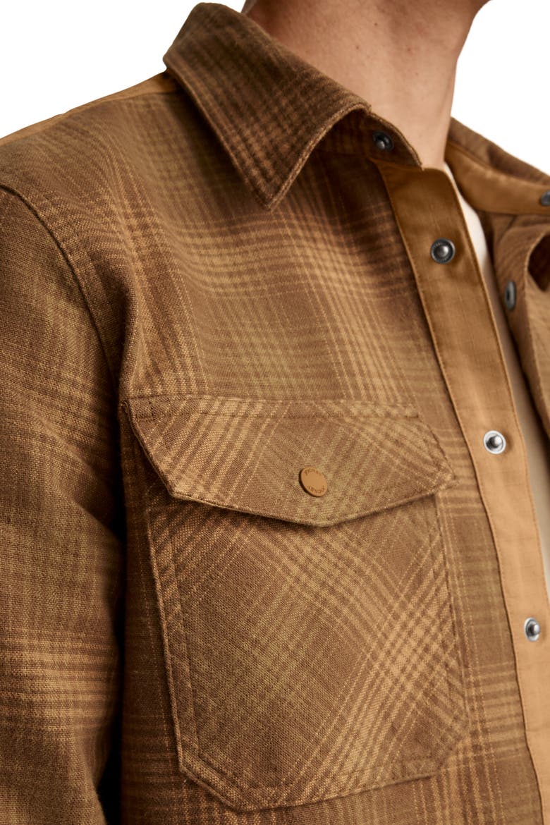 Mens Flannel Shirt Jacket, Alternate, color, Brown Plaid