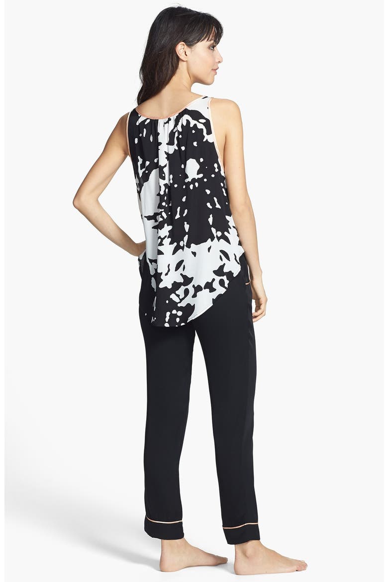 'Ava' Silk Pajama Pants, Alternate, color, BLACK