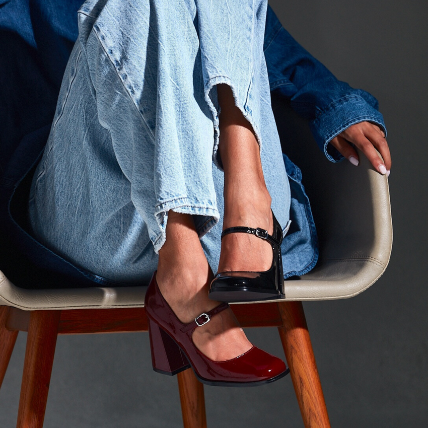 Amie Rafa Jackie Mary Jane Heels, Alternate, color, Black