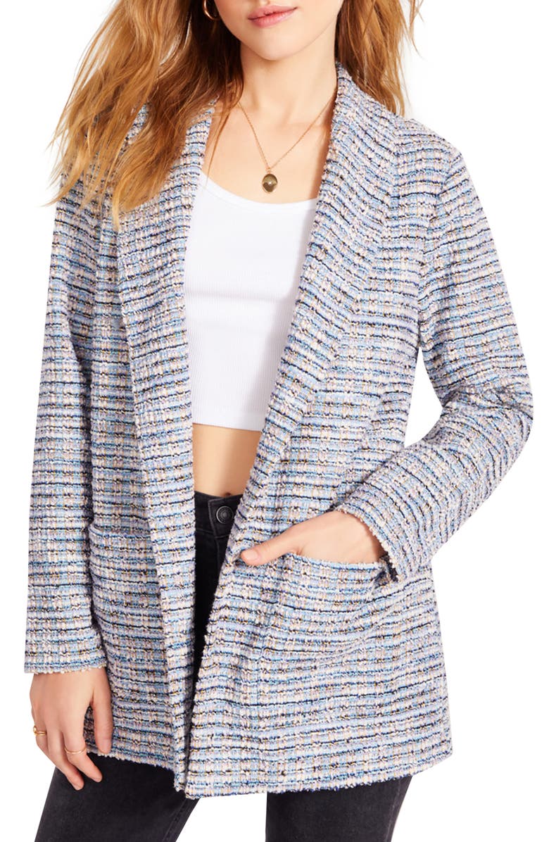 BB Dakota by Steve Madden BB Dakota Tweed Soft Knit Blazer, Main, color, 