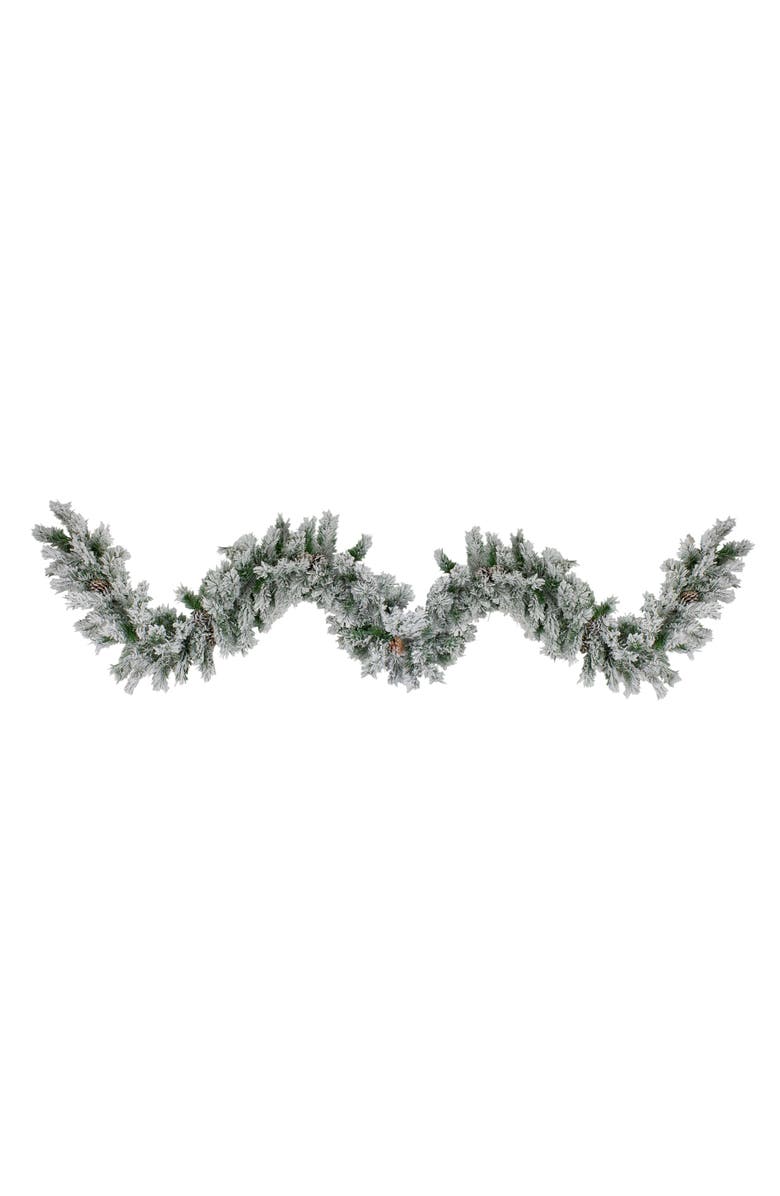 Northlight Flocked Angel Pine Artificial Christmas Garland with Pinecones - 9' x 10" - Unlit, Main, color, 