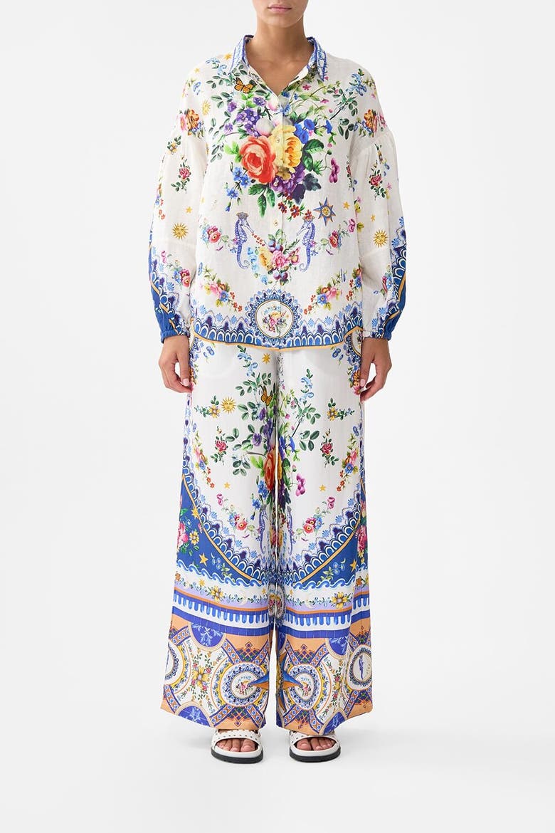 Balloon Sleeve Blouse Tiles Darls, Main, color, Tiles Darls