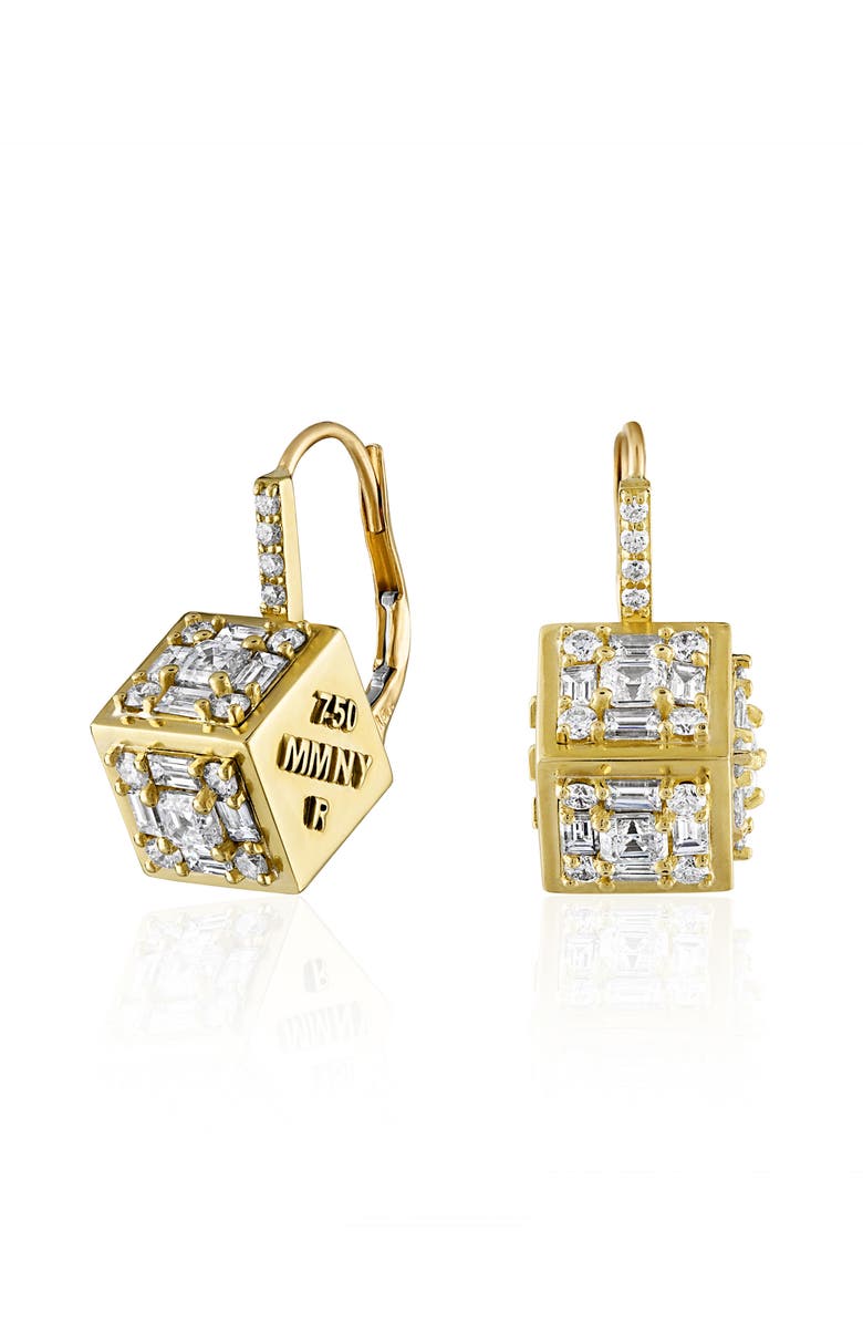 Mindi Mond Clarity 3D Diamond Drop Earrings, Alternate, color, Yellow Gold/ Diamond