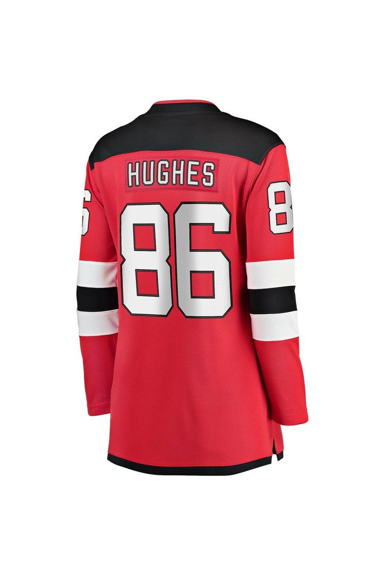 Women's Fanatics Branded Jack Hughes Red New Jersey Devils Home Premier Breakaway Jersey, Alternate, color, Red